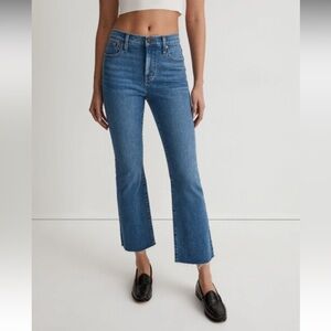 Madewell Mid Rise Kickout Blue Jeans Raw Hem Womens Size 29